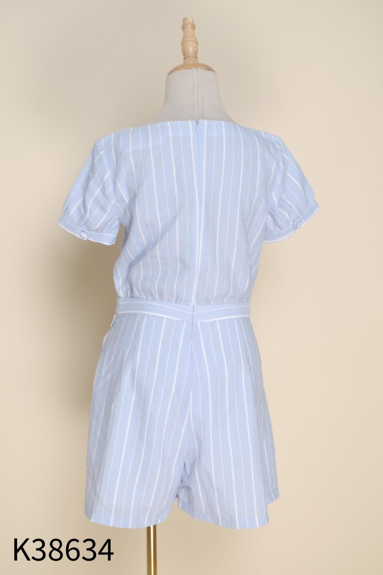 Jumpsuits EMSPO xanh sọc trắng