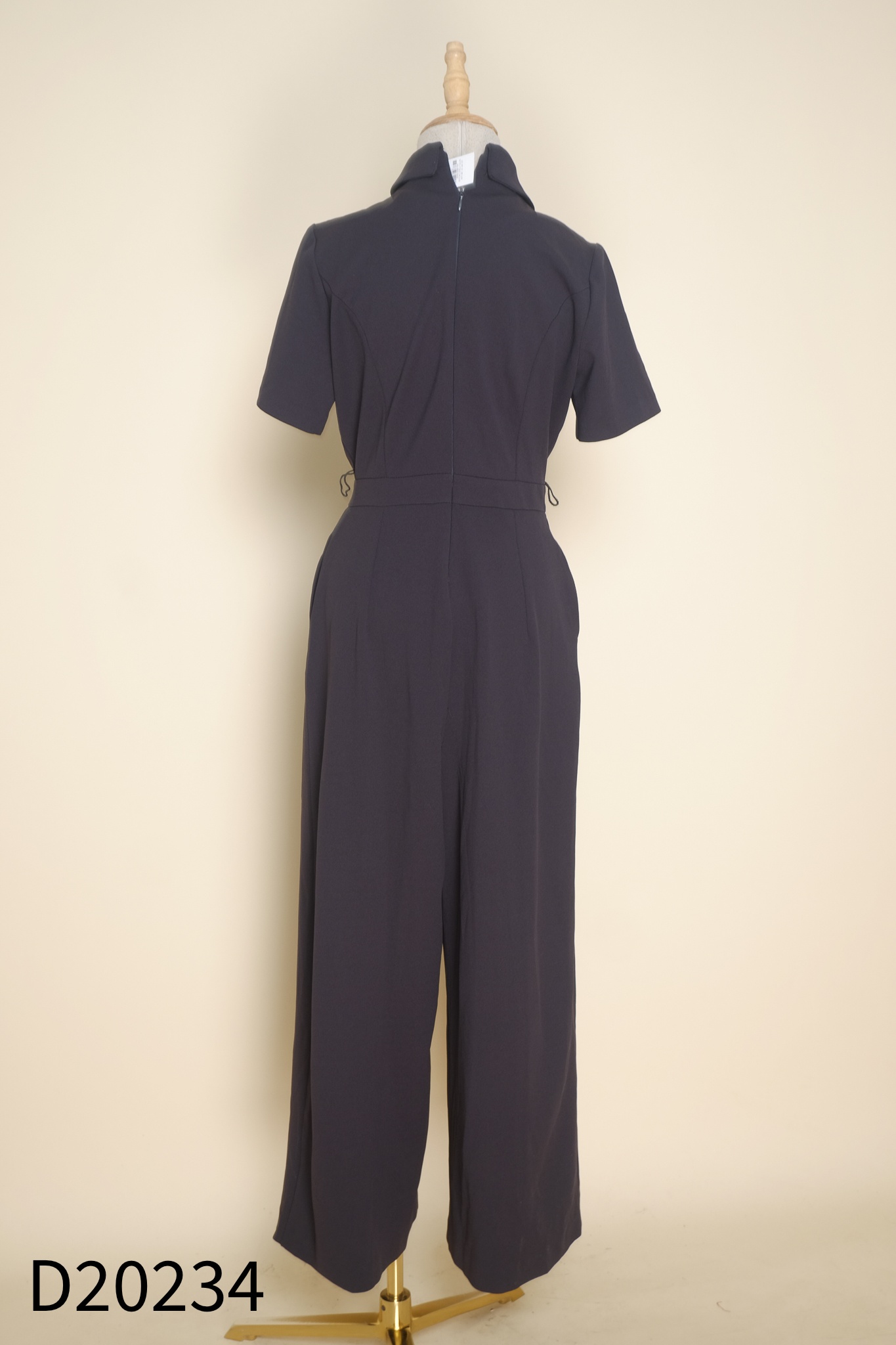 Jumpsuits xanh đen cổ vest (CK XUẤT)