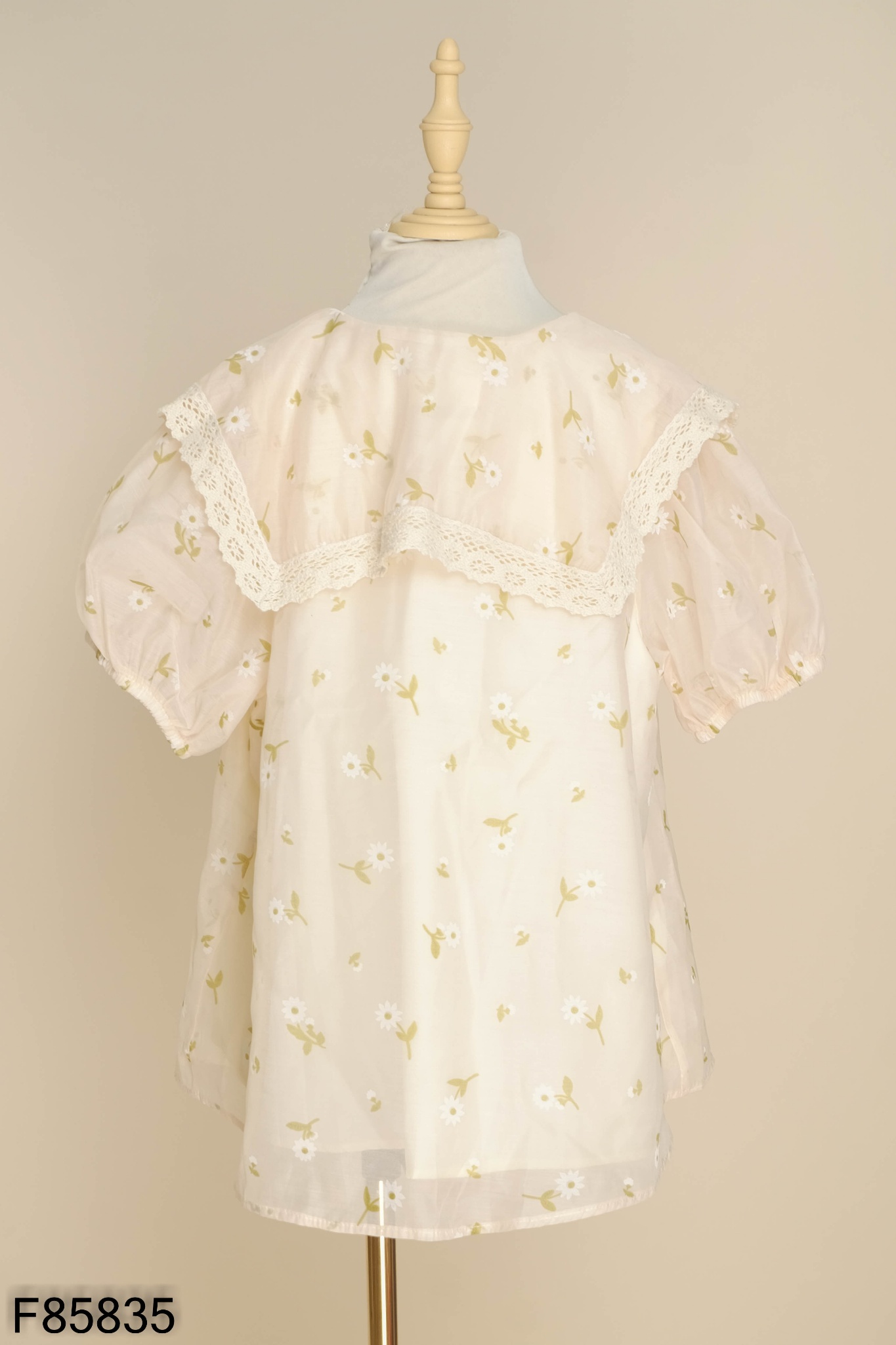 Váy babydoll vàng hoa trắng kids