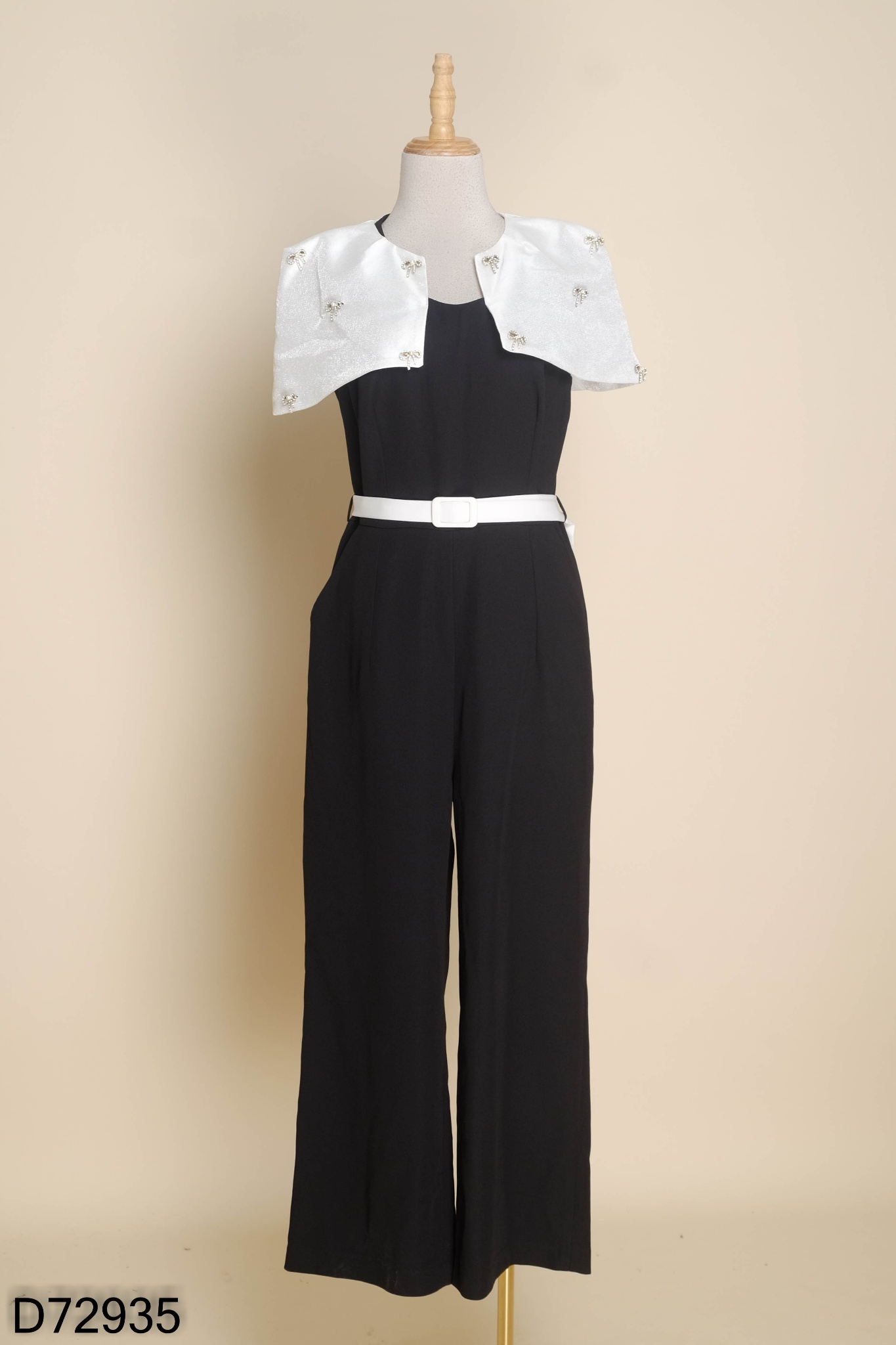 Jumpsuit RICCI đen phối trắng