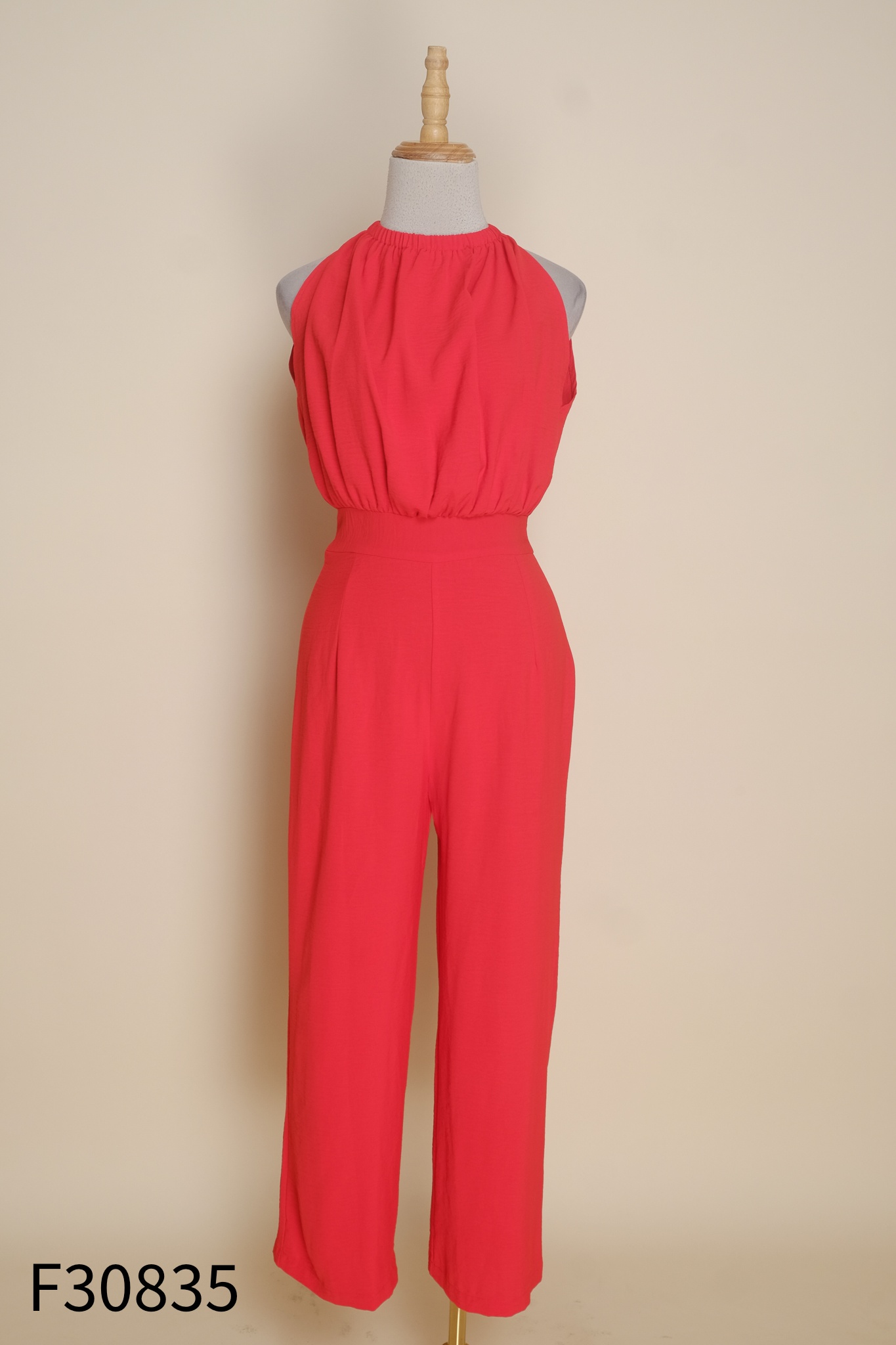 Jumpsuits đỏ cổ chun