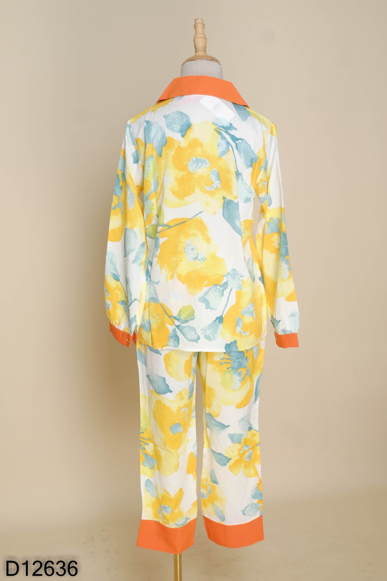 NEWTAG SET Pijama trắng vàng áo + quần dài