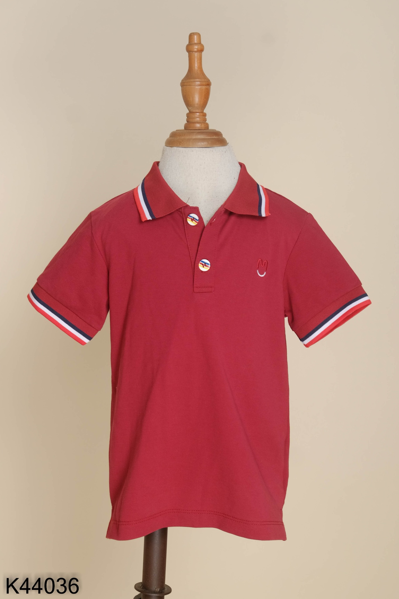 NEWTAG Áo polo đỏ mận KIDS