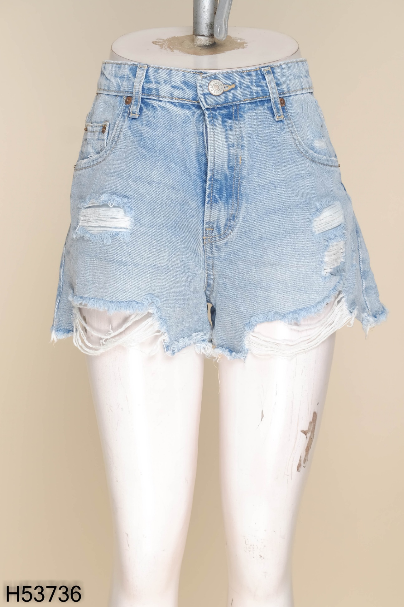 Quần shorts jeans xanh rách