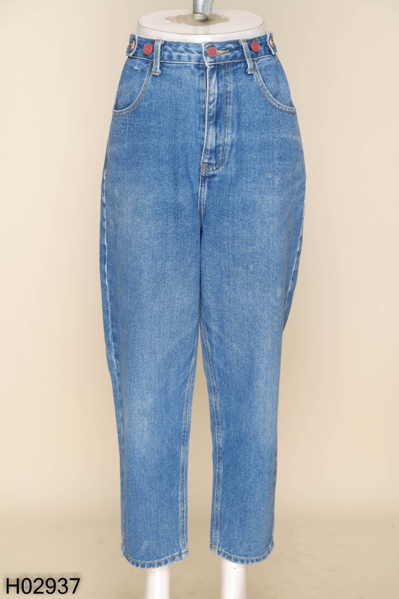 Quần baggy jeans xanh