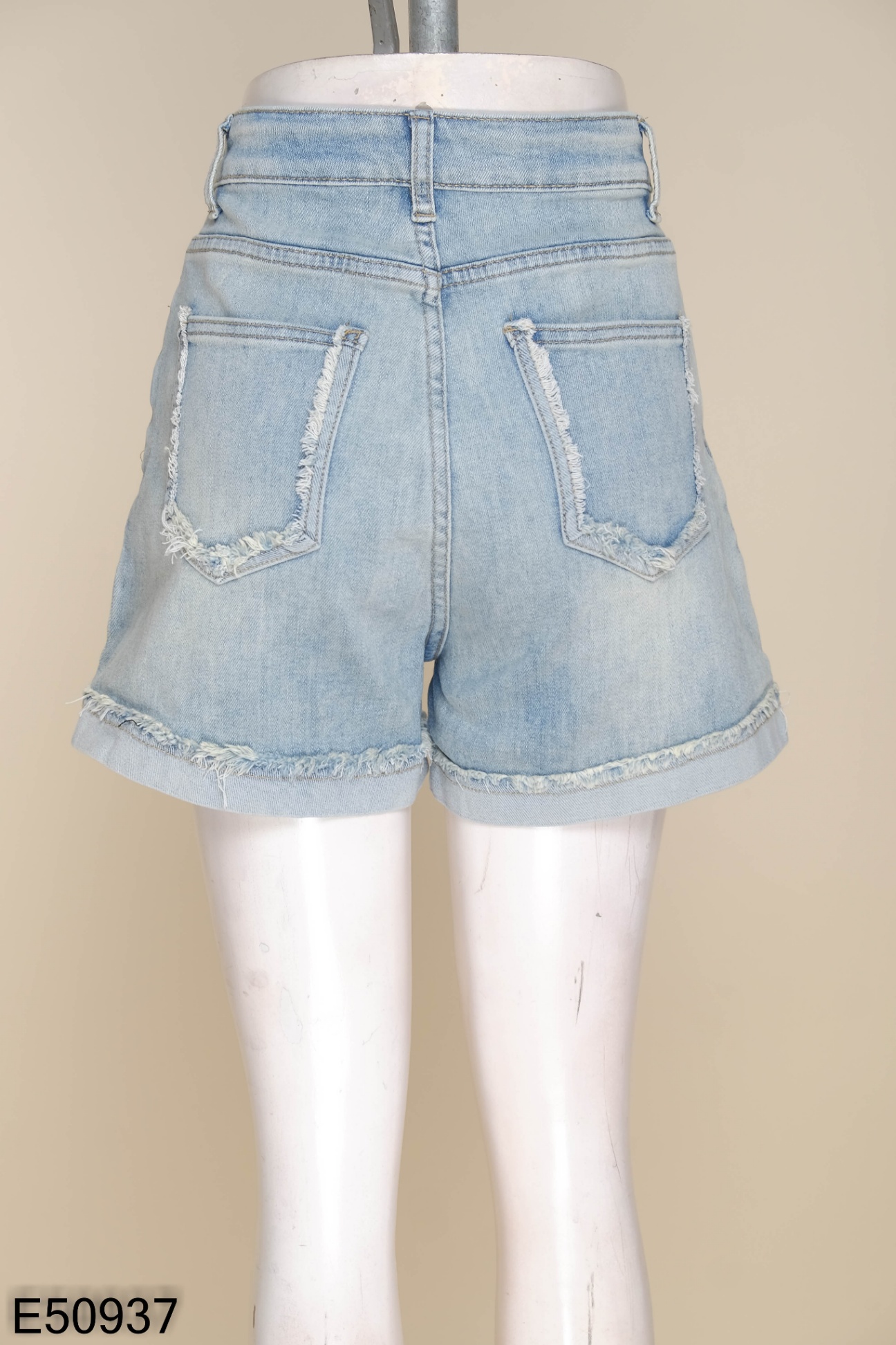 Quần shorts jeans xanh bạc