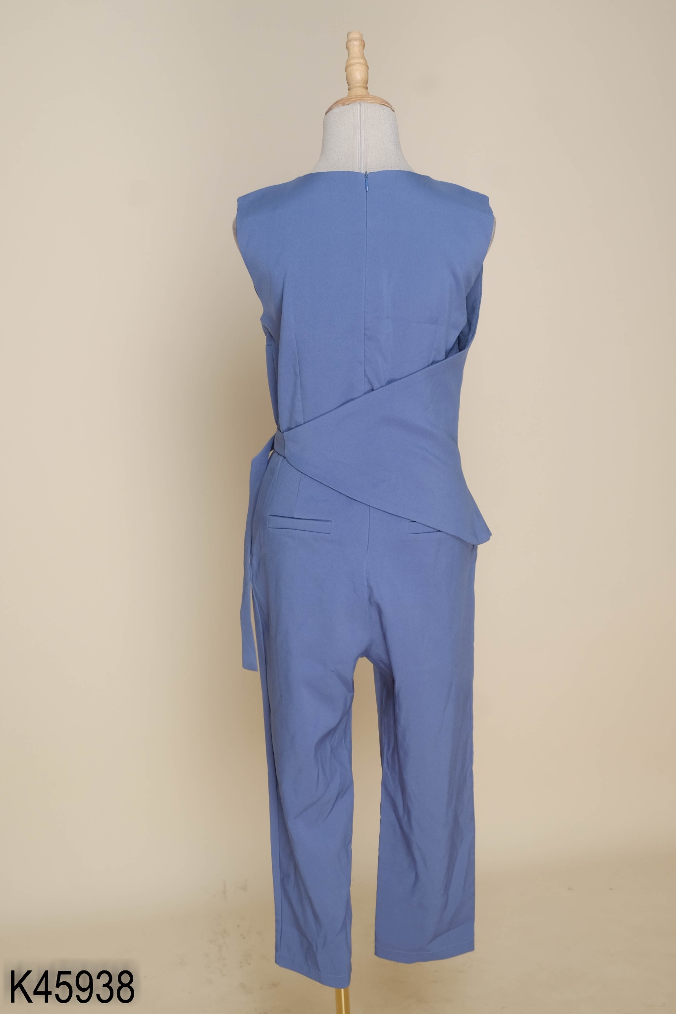 Jumpsuit xanh phối vạt