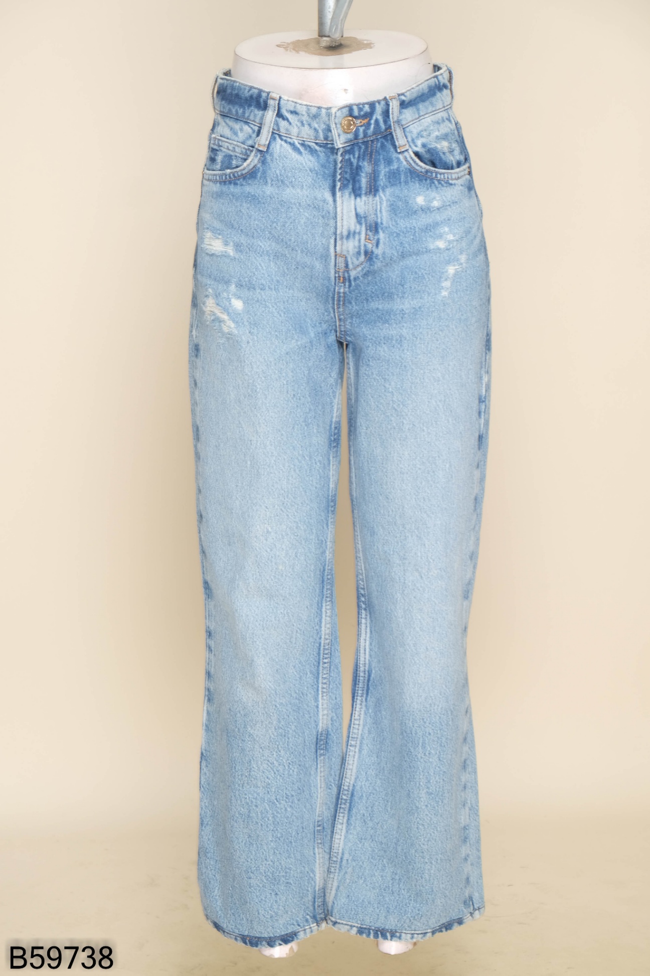 Quần jeans ZARA xanh rách