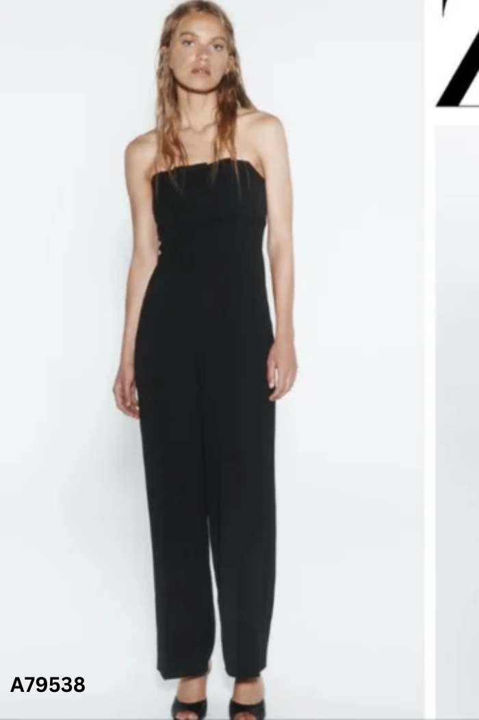 Jumpsuits ZARA quây đen phối khuy