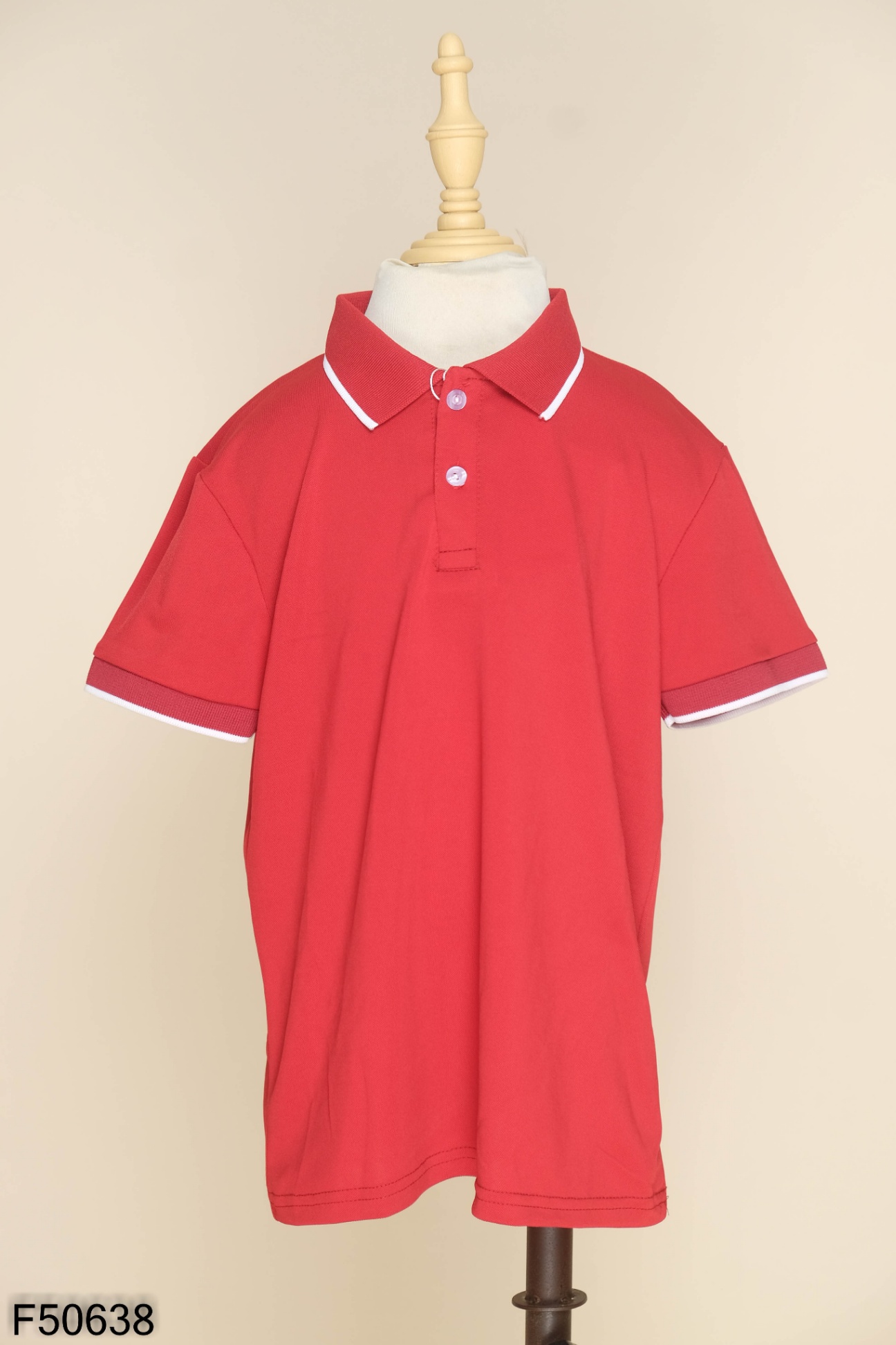 NEWTAG Áo polo đỏ viền trắng KIDS