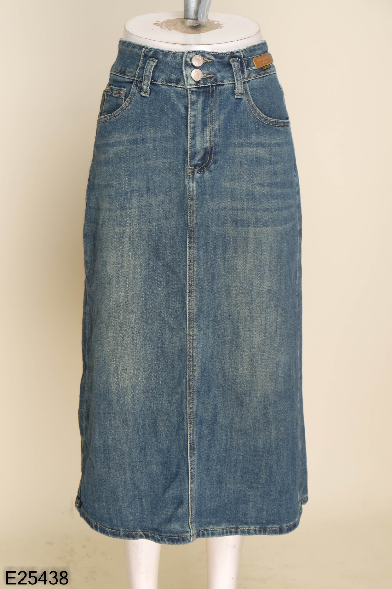 Chân váy jeans xanh dài