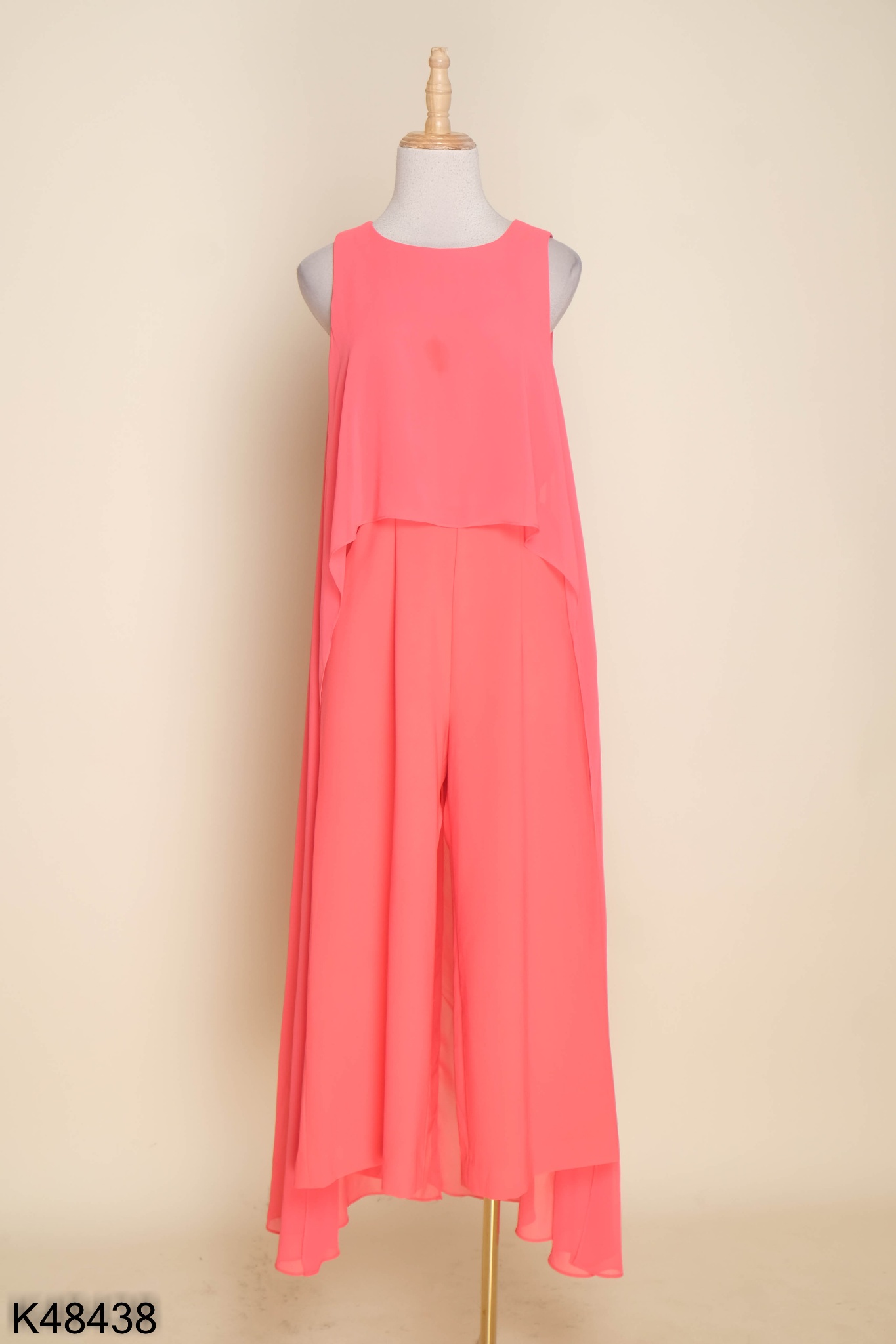 Jumpsuits hồng phối voan