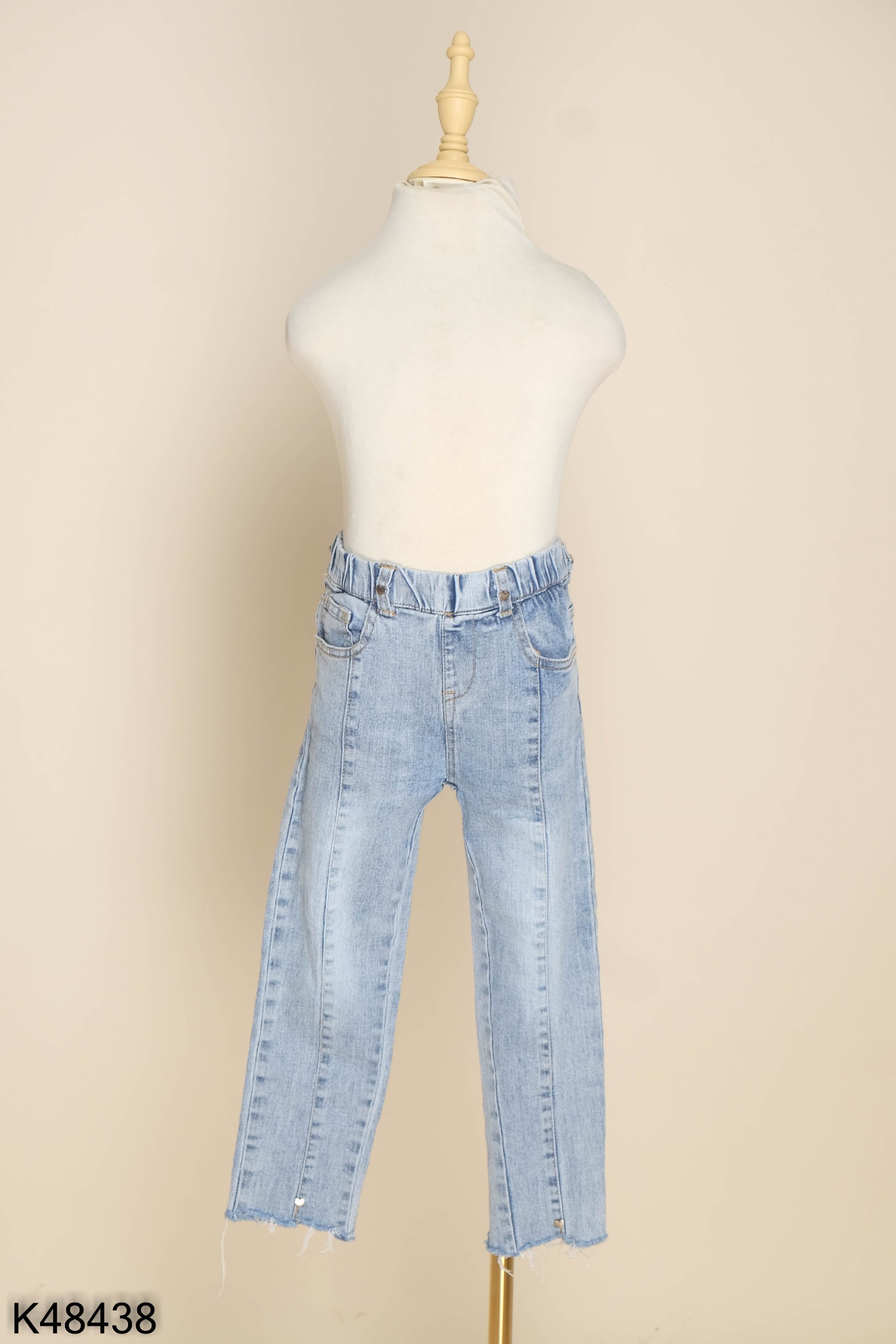 Quần jeans xanh gân giữa KIDS