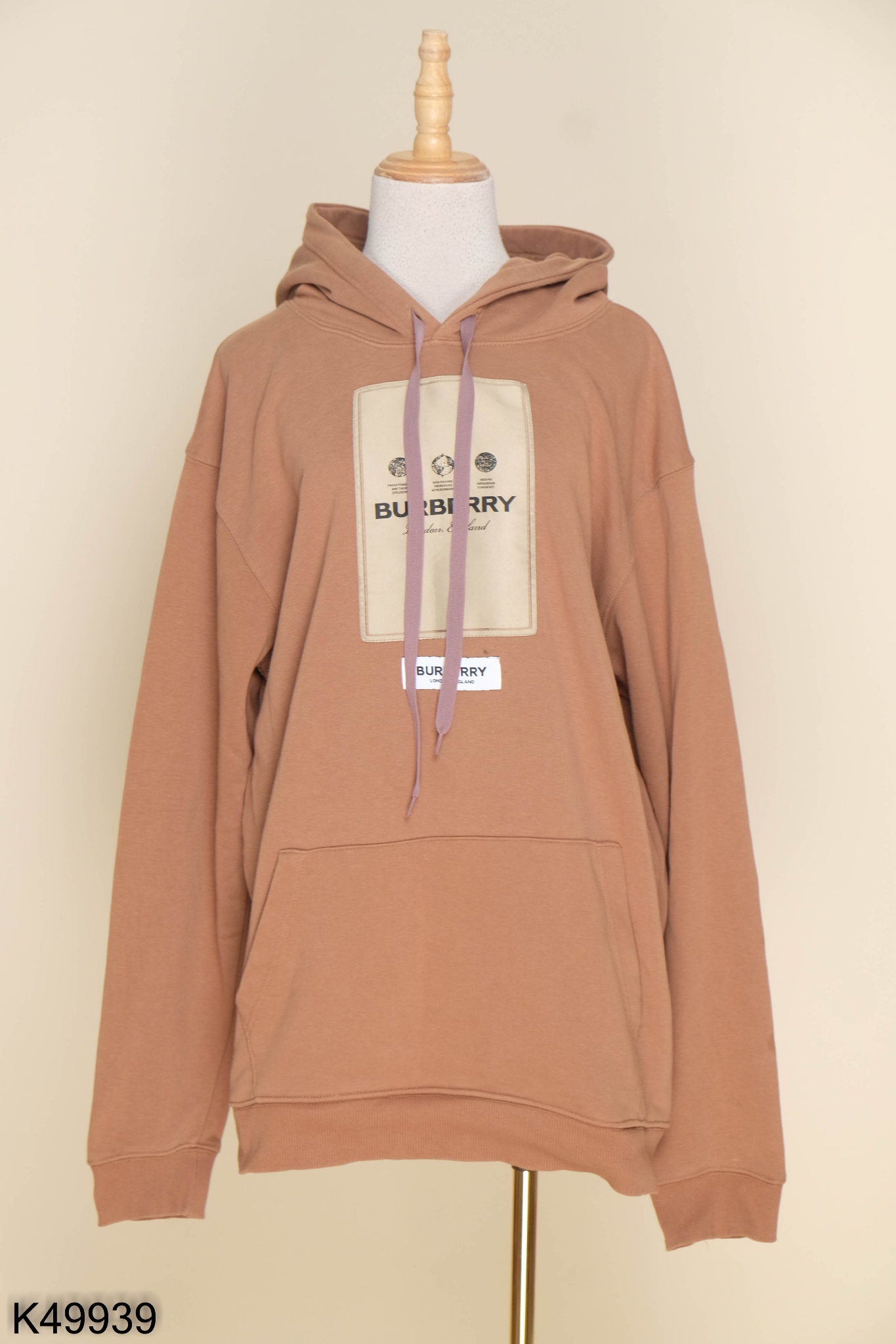 Áo hoodies nâu phối hình