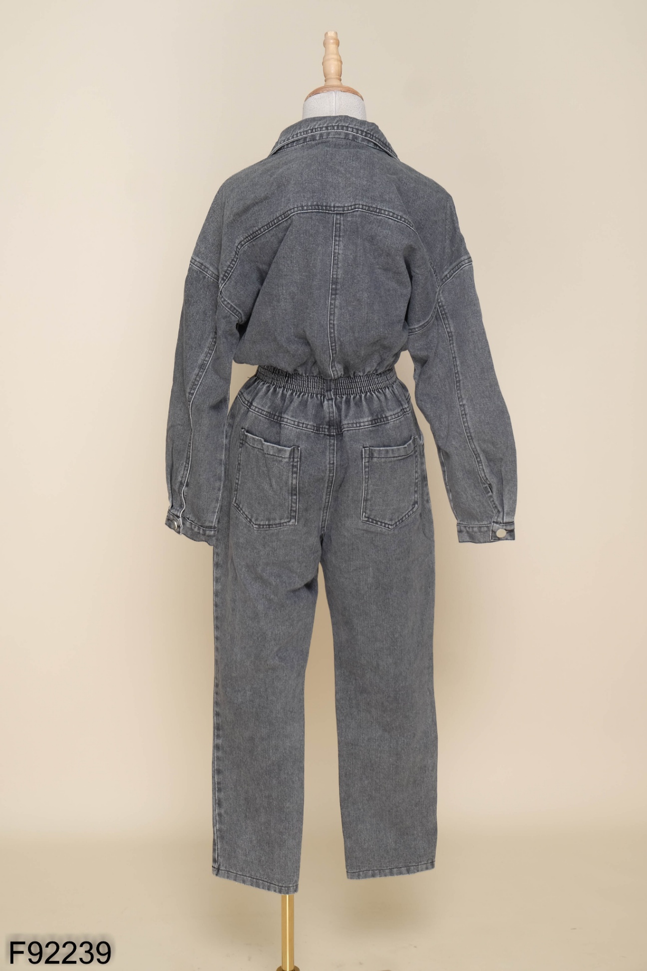 Jumpsuits jean đen bạc