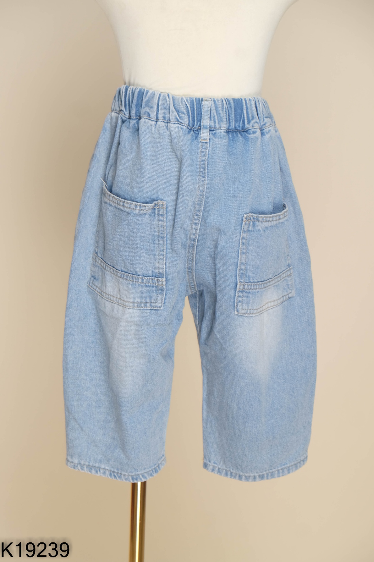 Quần jeans xanh nhạt rách KIDS