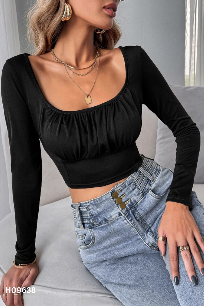 Áo SHEIN đen croptop