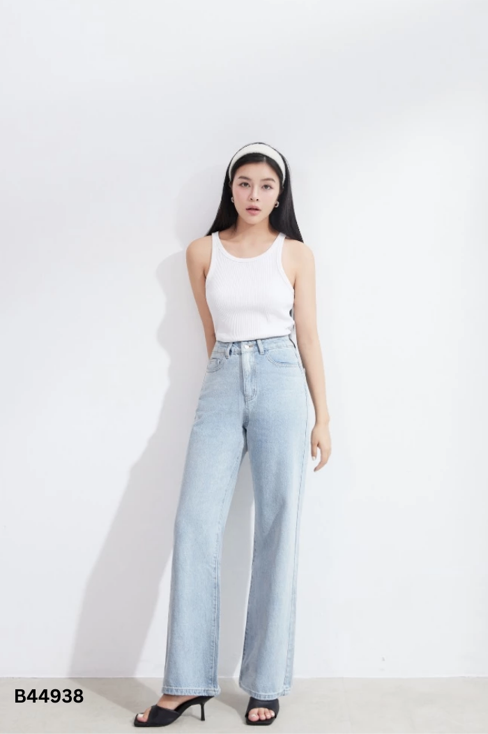 Quần AO'EM jeans xanh nhạt suông