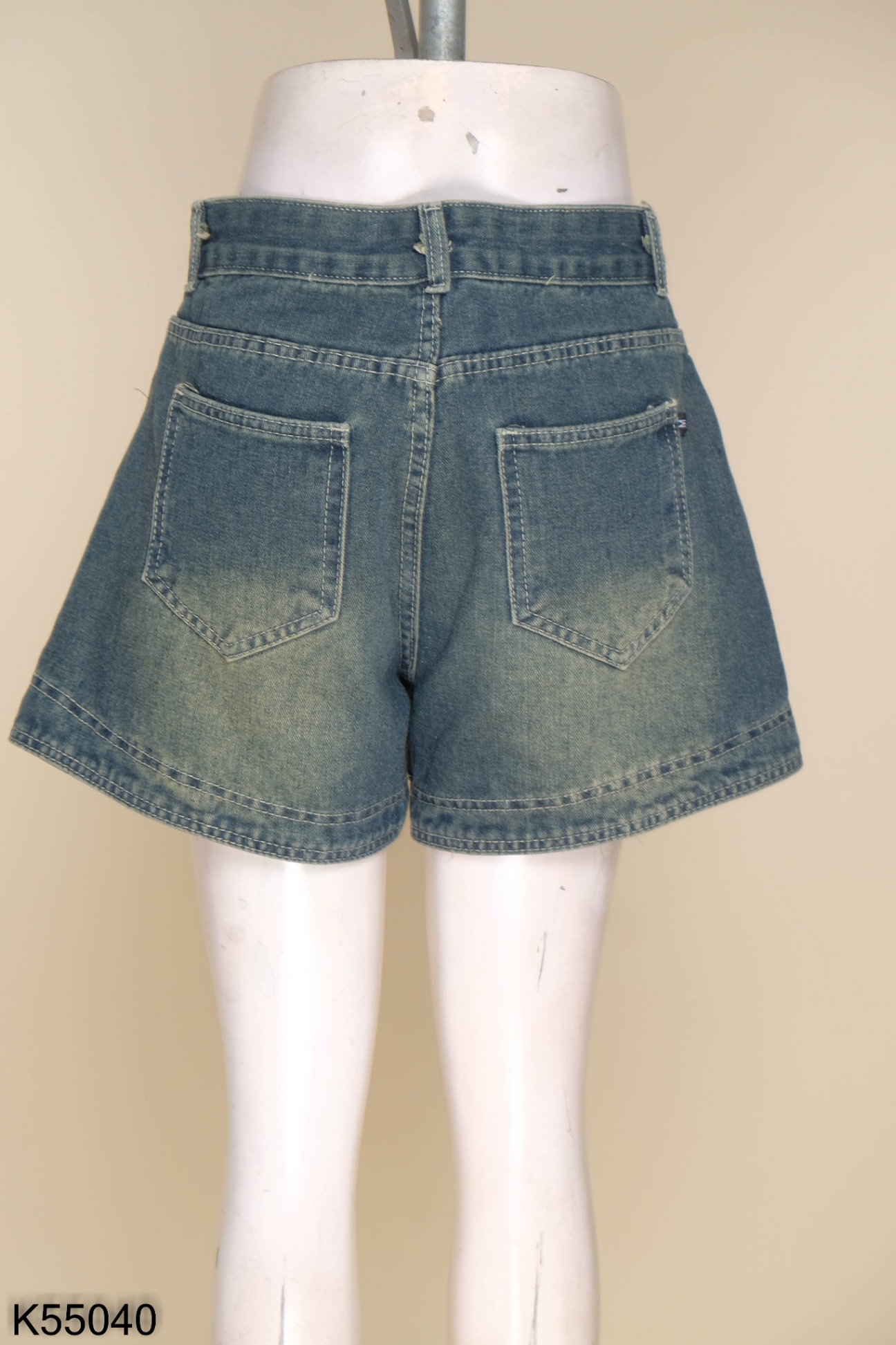 Quần short jean xanh trơn