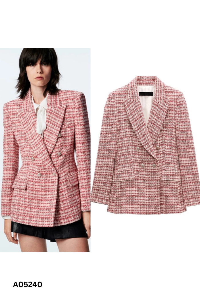 Blazer đỏ phối trắng (Zara xuất dư)