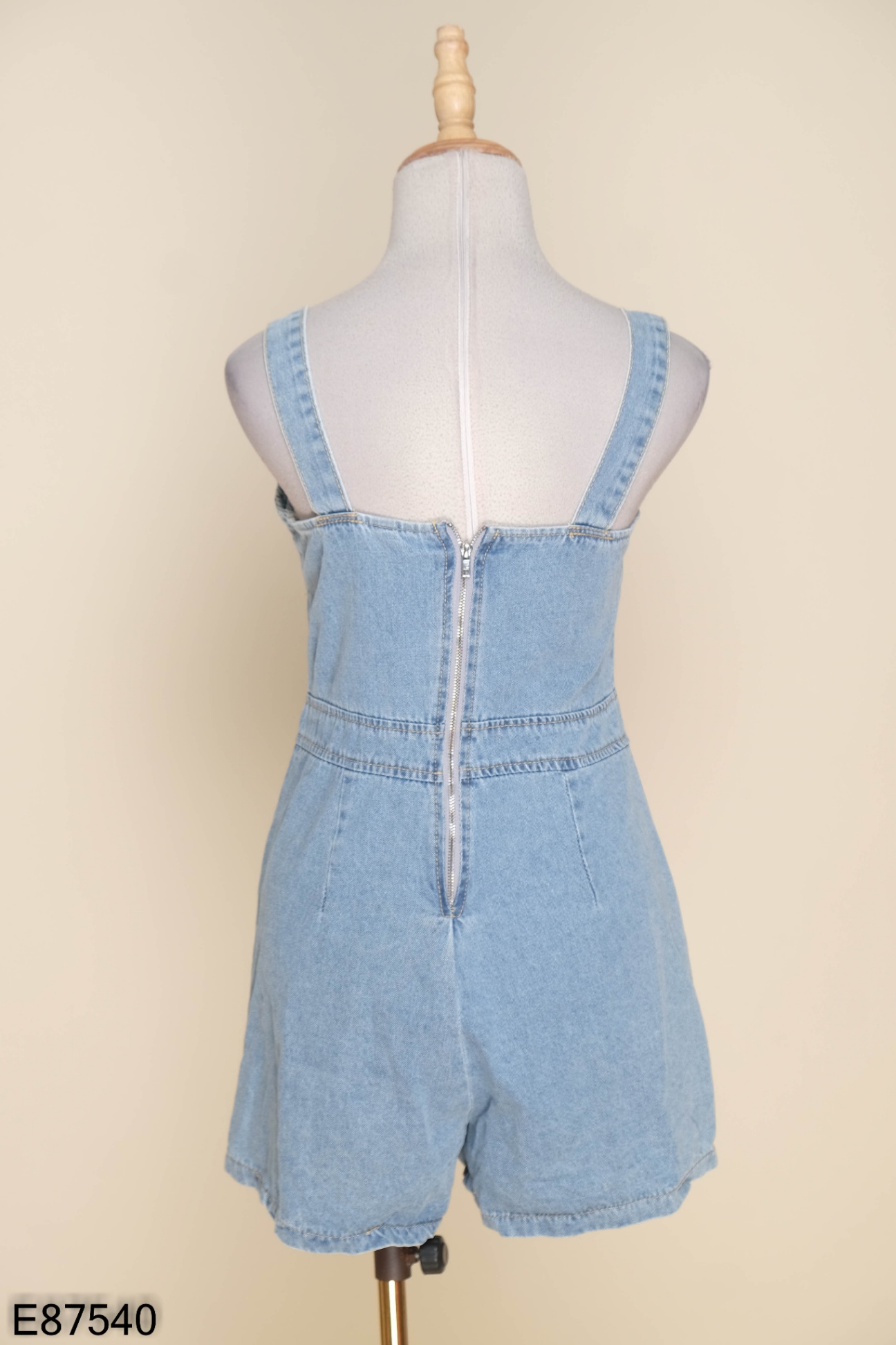 Jumpsuits hai dây jeans xanh