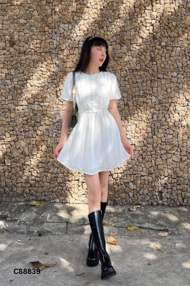 Váy KIDO chiffon trắng