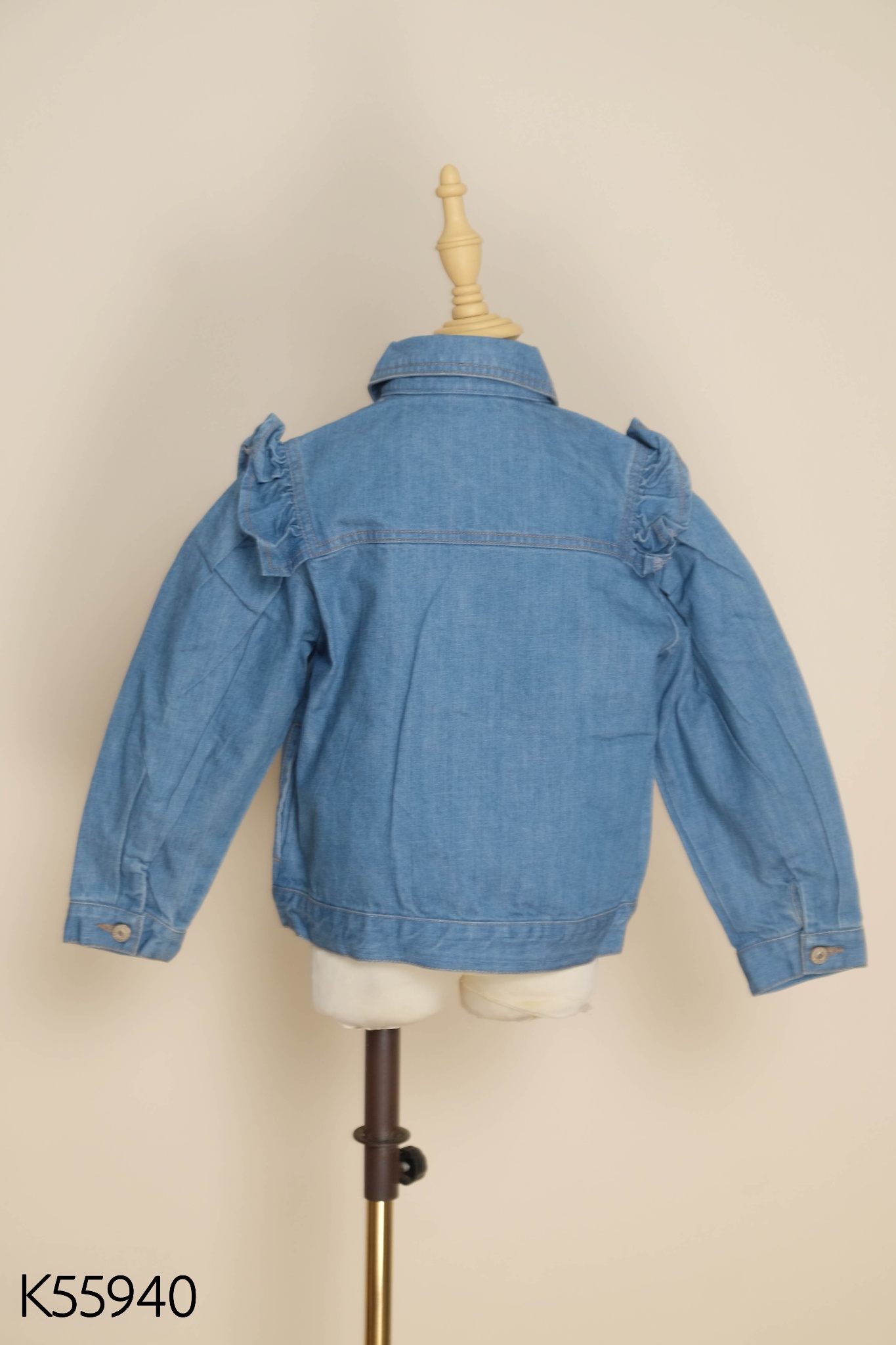 Áo jeans xanh viền bèo KIDS