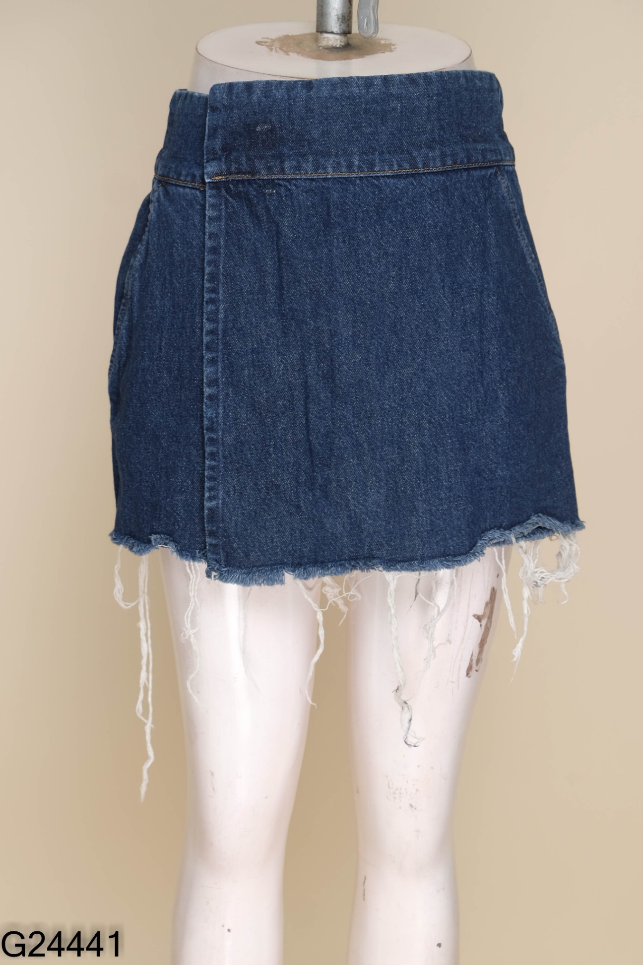 Quần short jean xanh giả váy