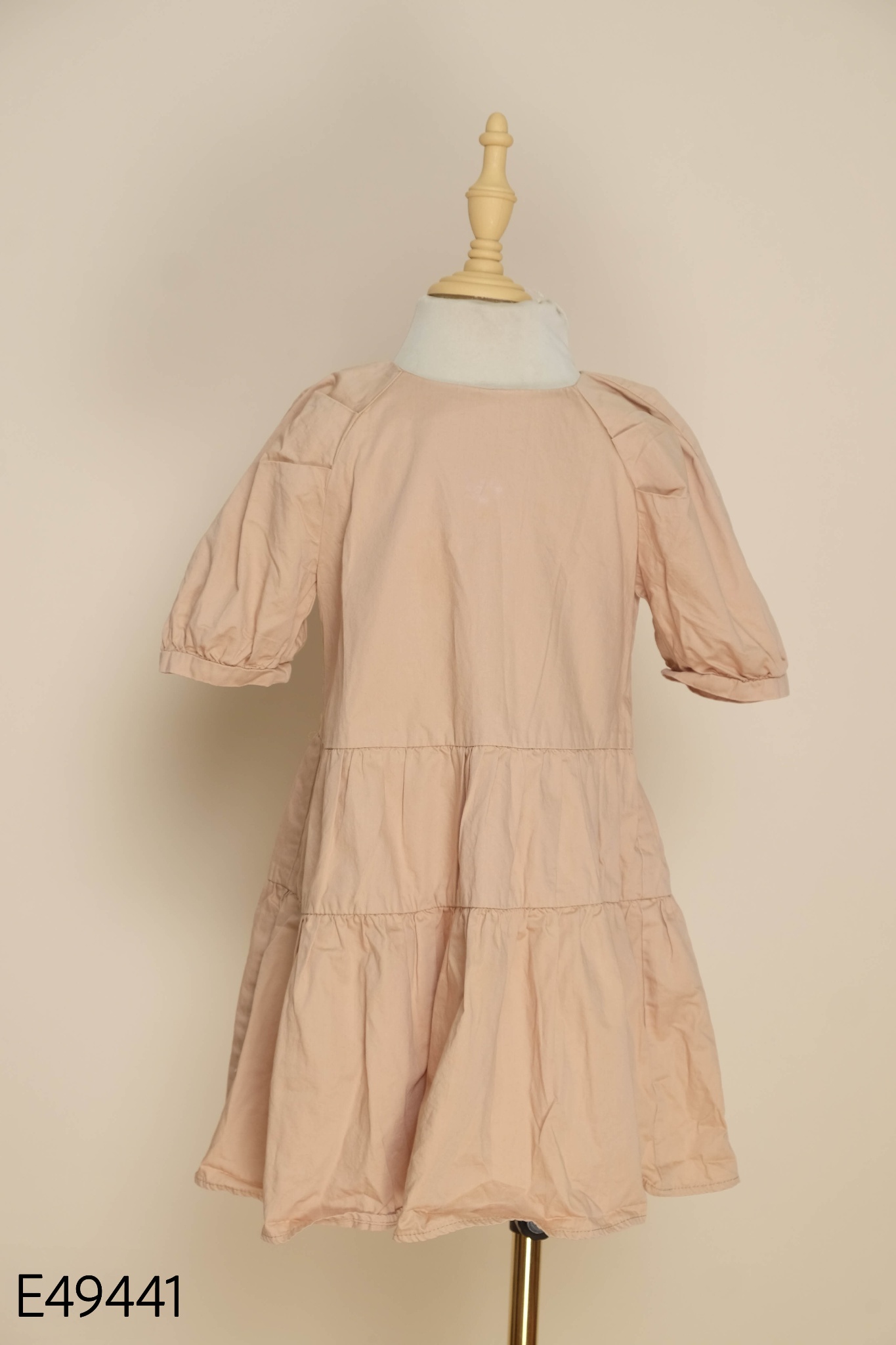 Váy babydoll nâu sữa trơn kids