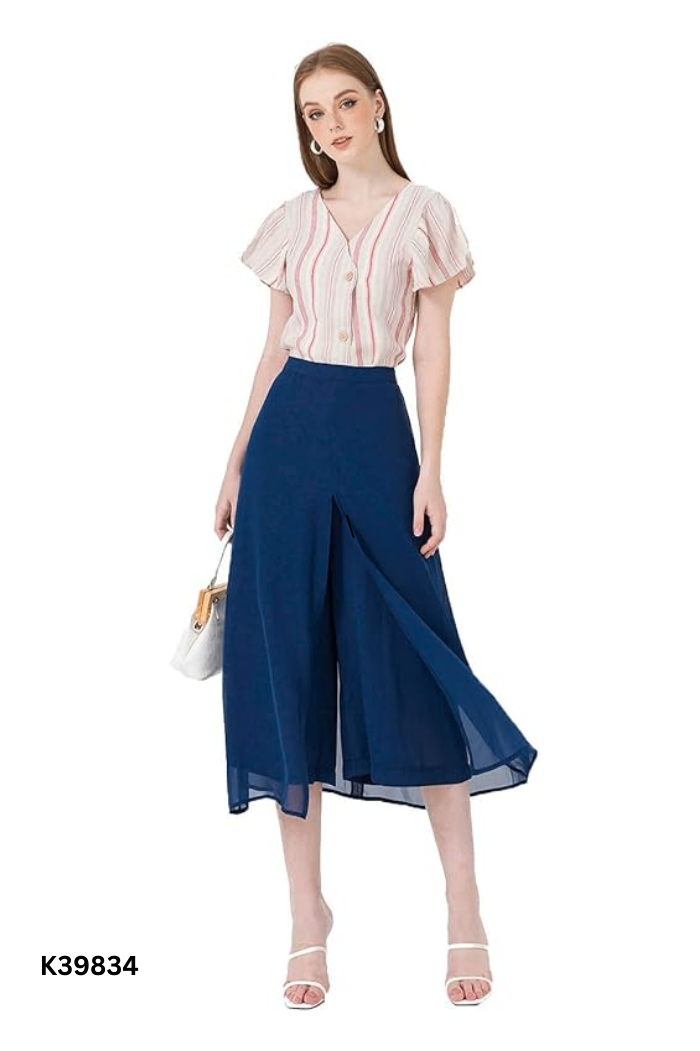 Quần culottes VIEN TRAN xanh giả váy