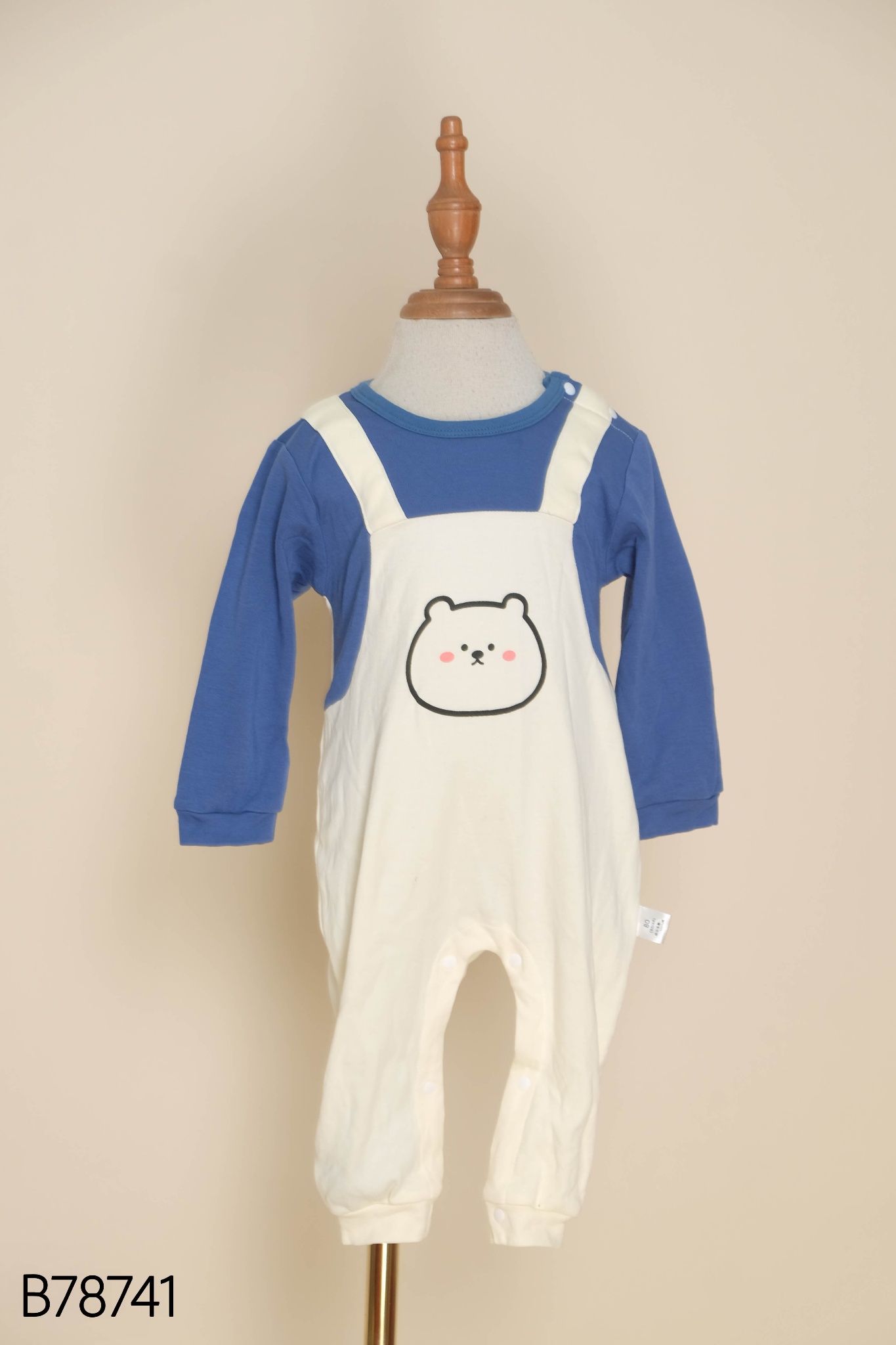 Bodysuits be phối xanh hình gấu KIDS