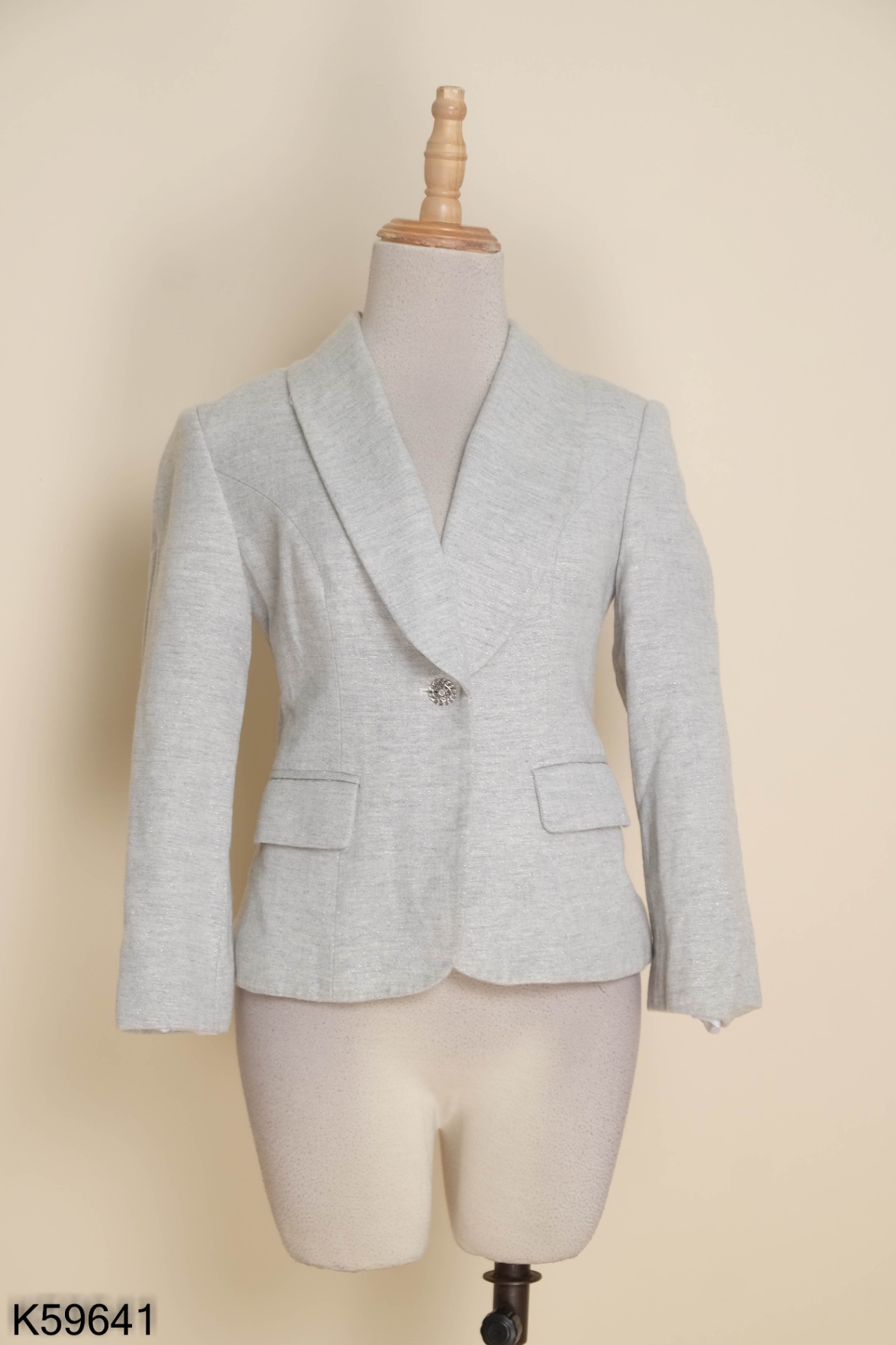 Blazer CHICLAND dạ xám trắng