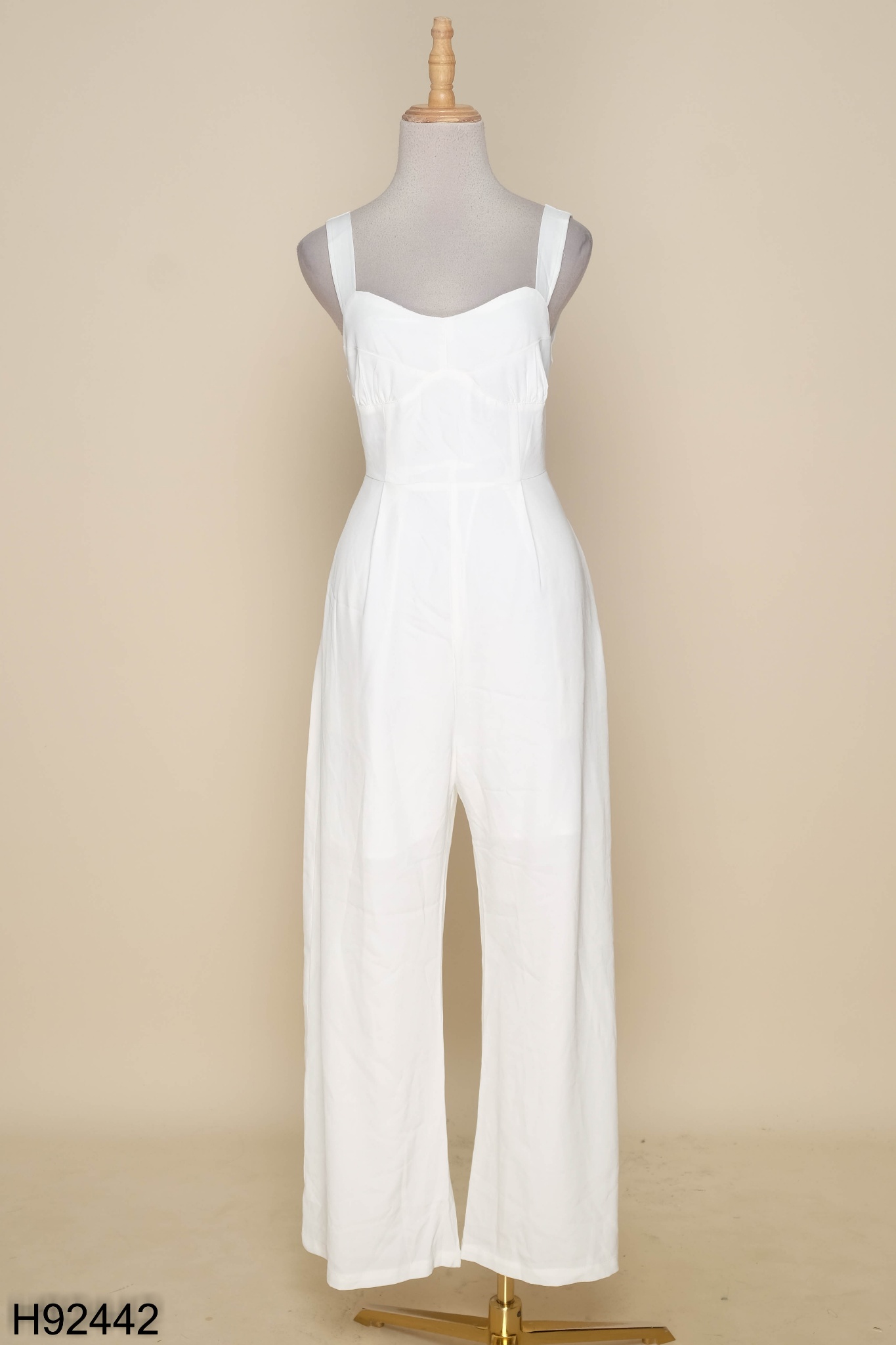 NEWTAG Jumpsuit 2 dây JUN STUDIO trắng trơn