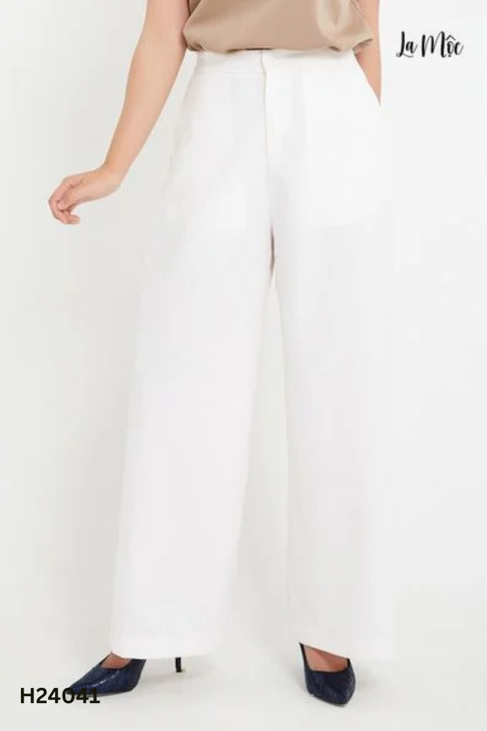 Quần culottes trắng trơn suông