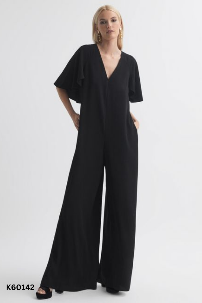 Jumsuits đen ZARA cổ V