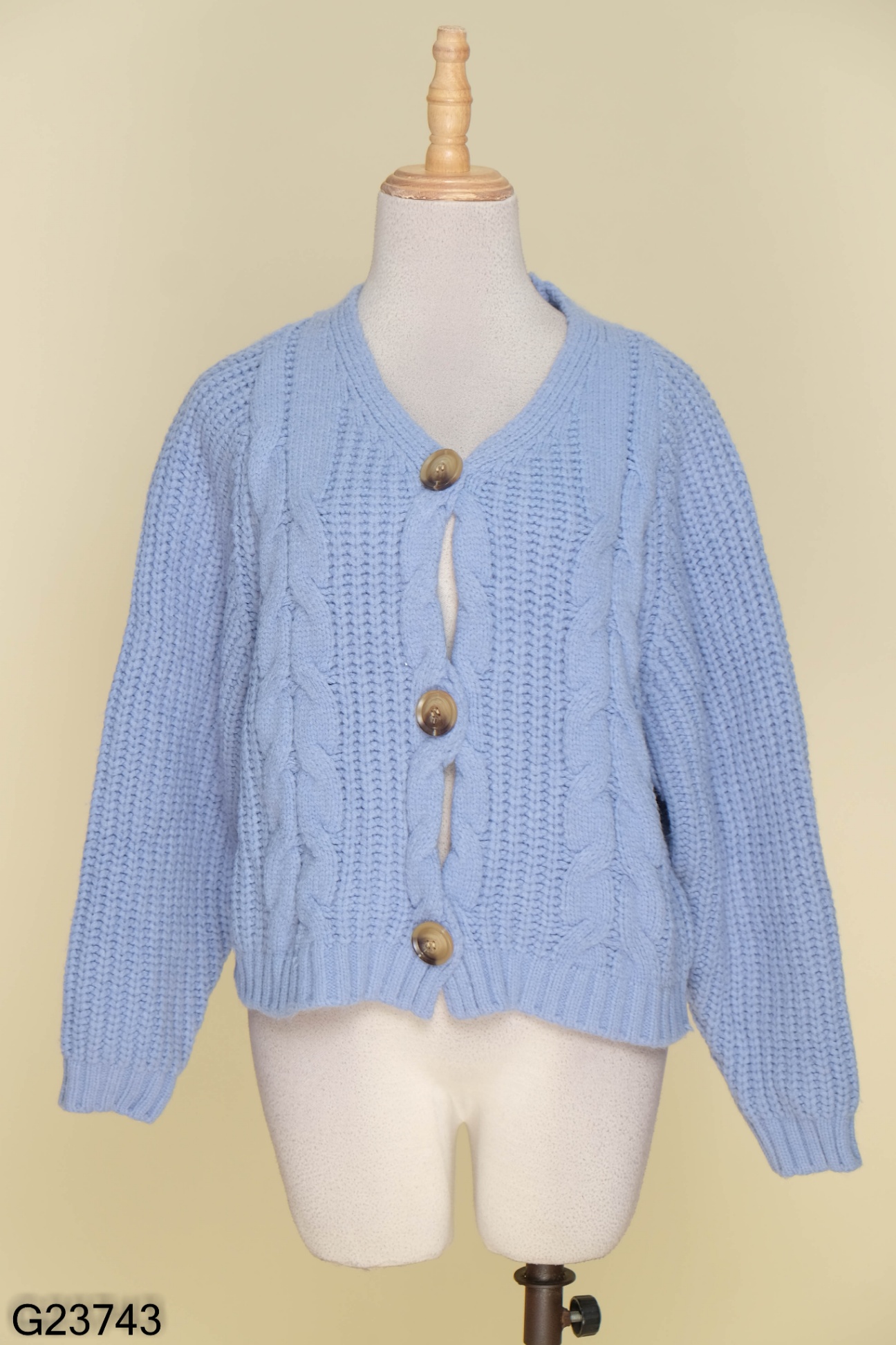 Cardigan len xanh