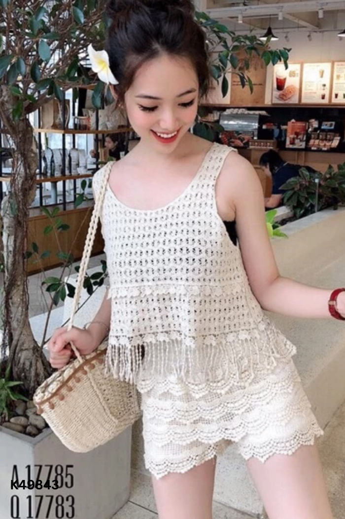 SET Áo be hai dây + quần short