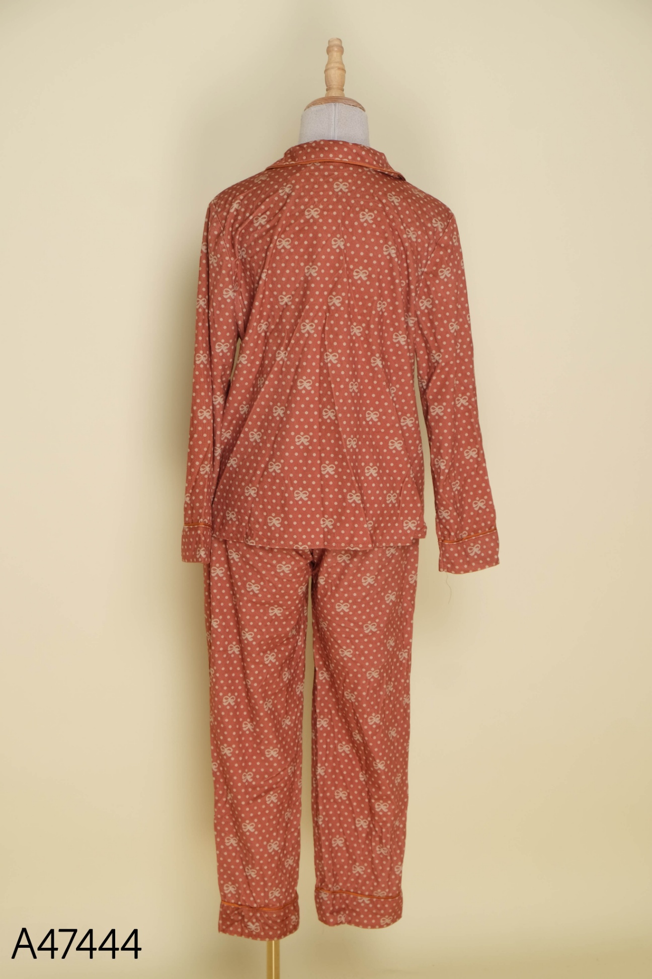 SET Pijama nhung nâu cam áo + quần dài