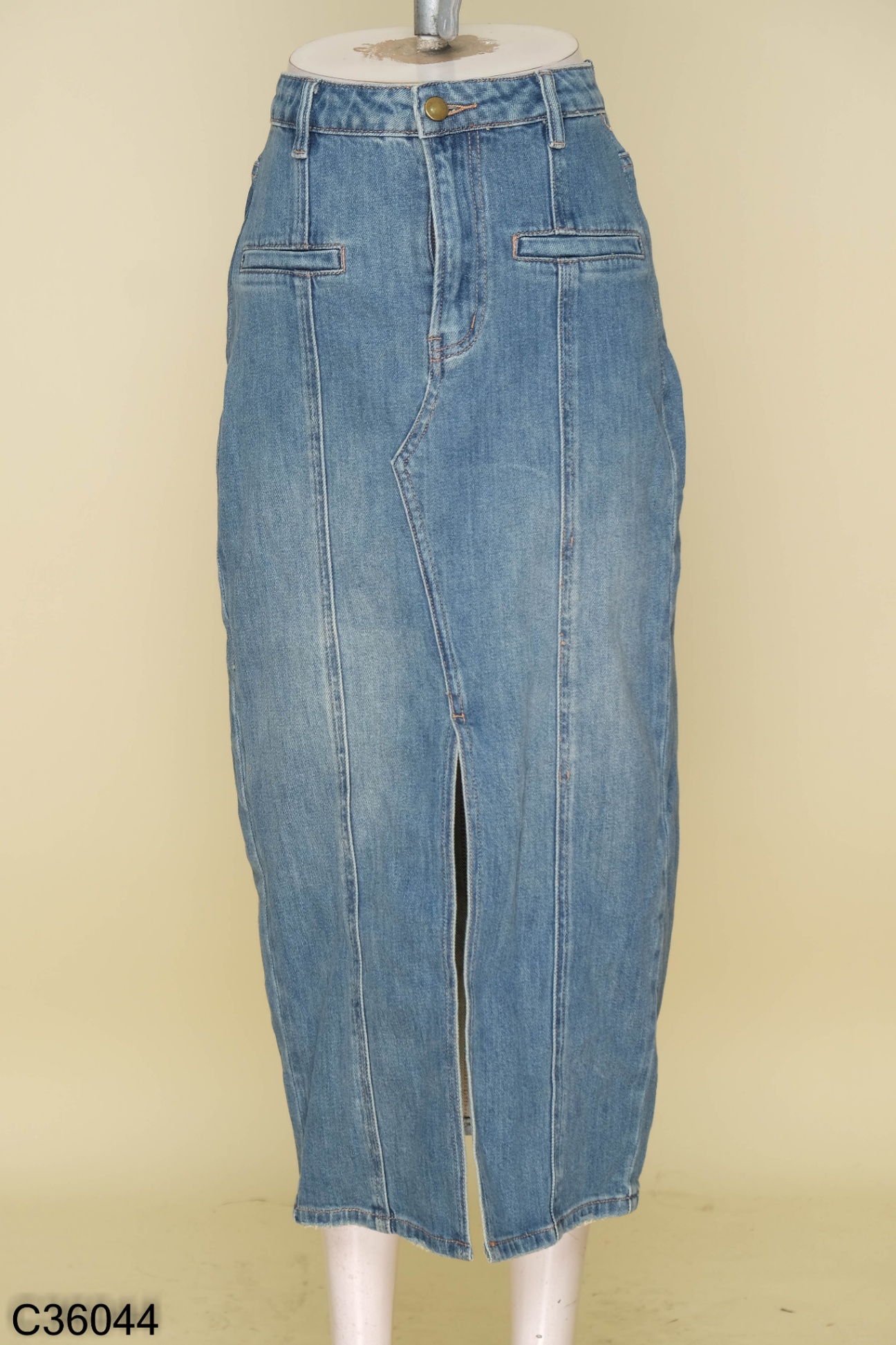 Chân váy jeans xanh dài