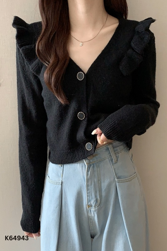 NEWTAG Cardigan len đen bèo