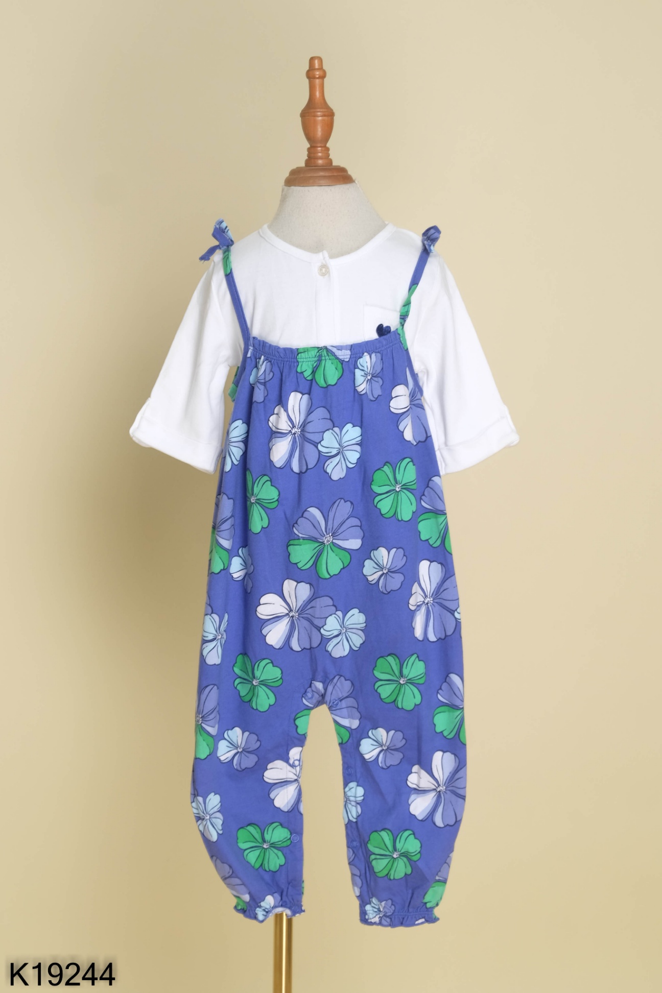 SET CARTER'S Áo trắng + yếm xanh KIDS