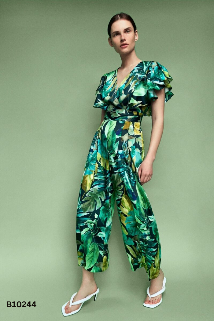 Jumpsuits xanh hoa ZARA phối bèo