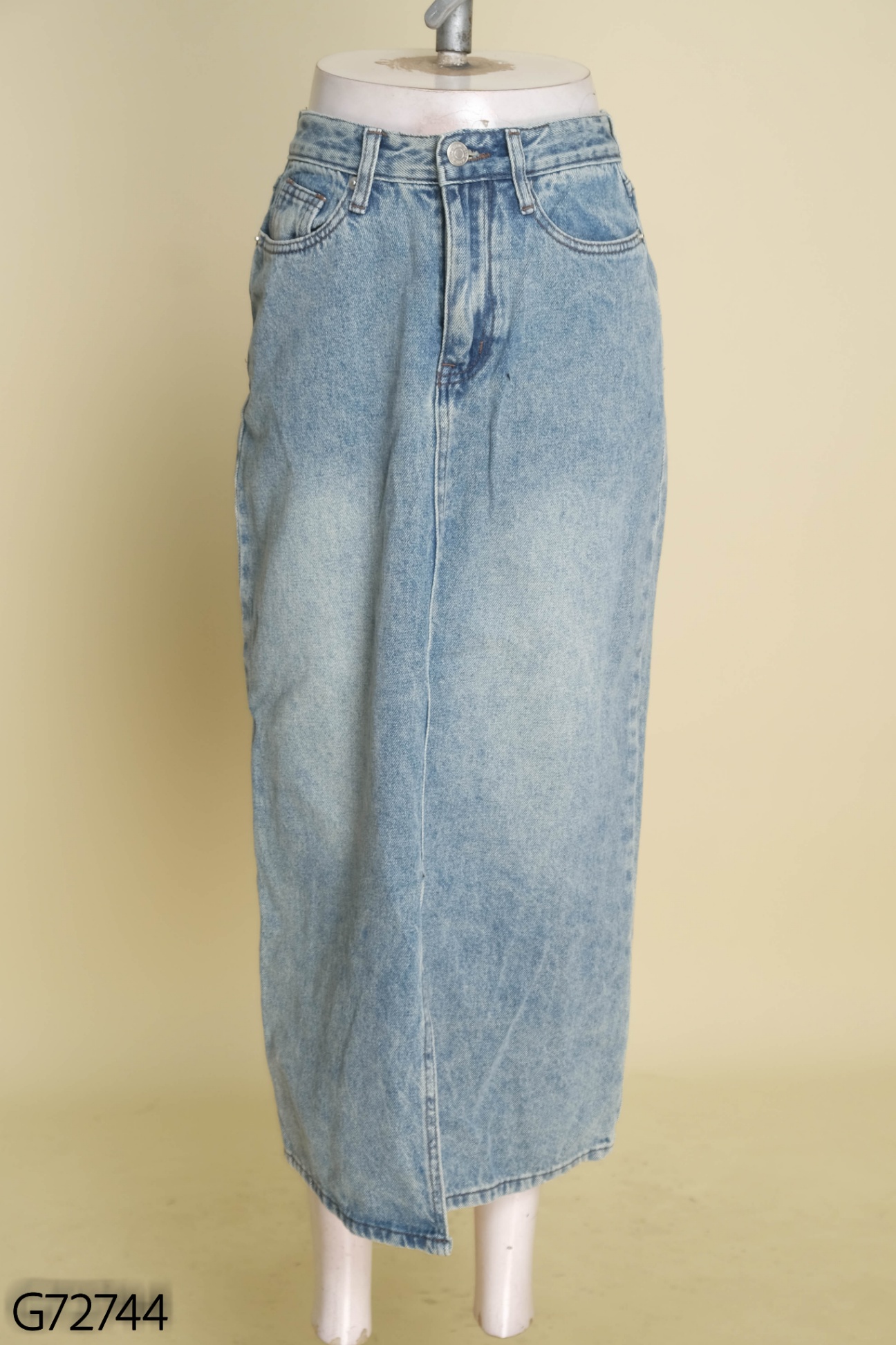 Chân váy jeans xanh dài