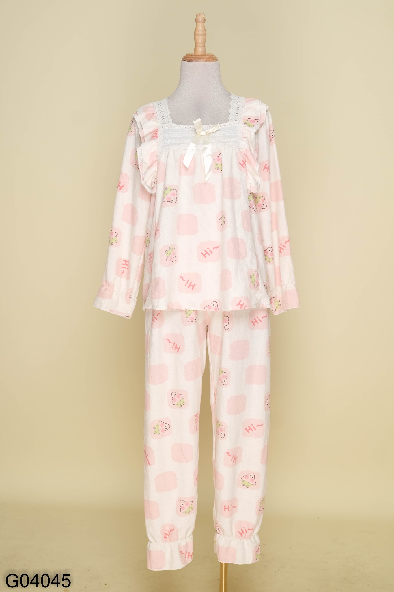 Set Pijama hồng họa tiết