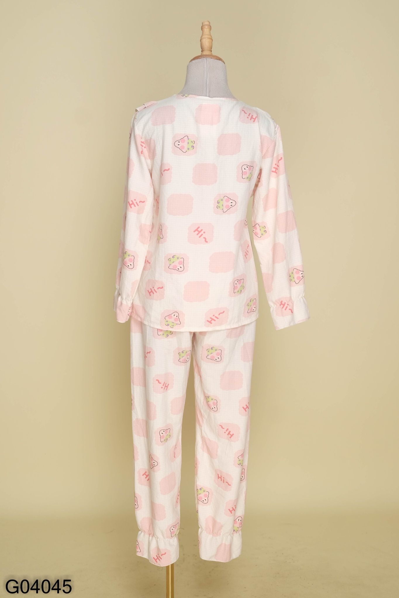 Set Pijama hồng họa tiết