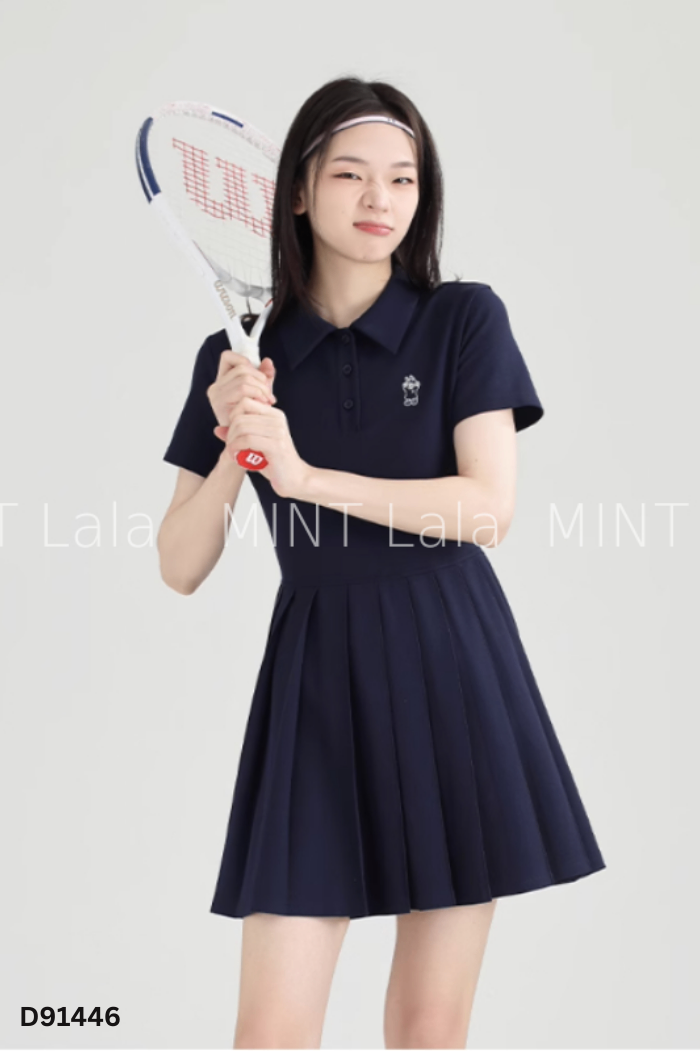 Váy polo xanh than xếp ly