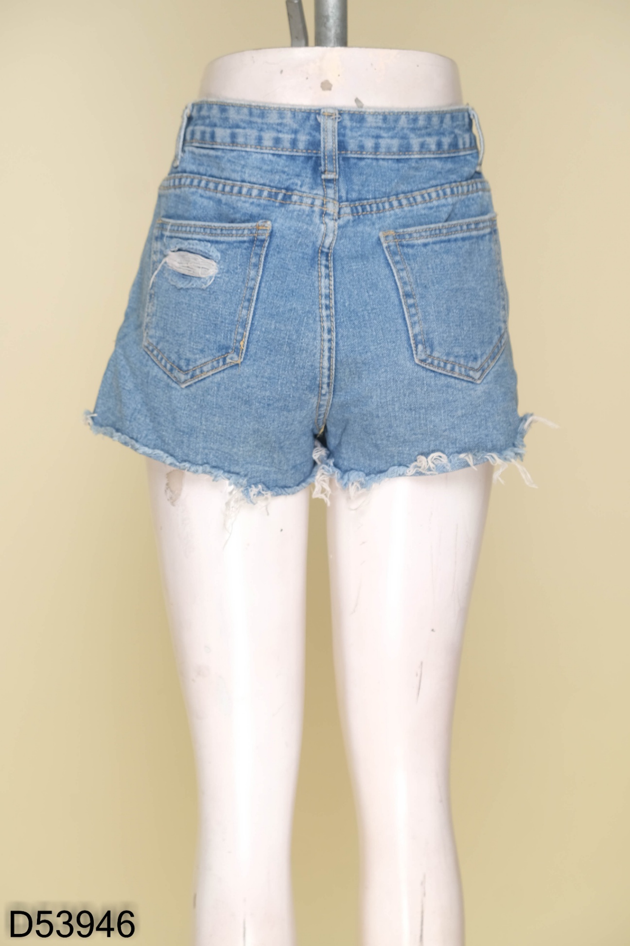 Quần short jeans xanh rách