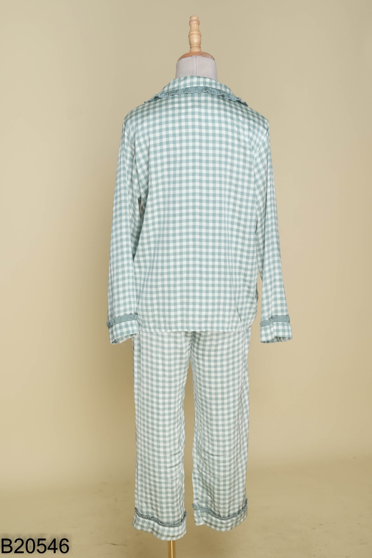 SET Pijama caro xanh áo + quần