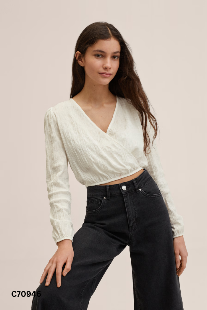 NEWTAG Áo MANGO trắng croptop