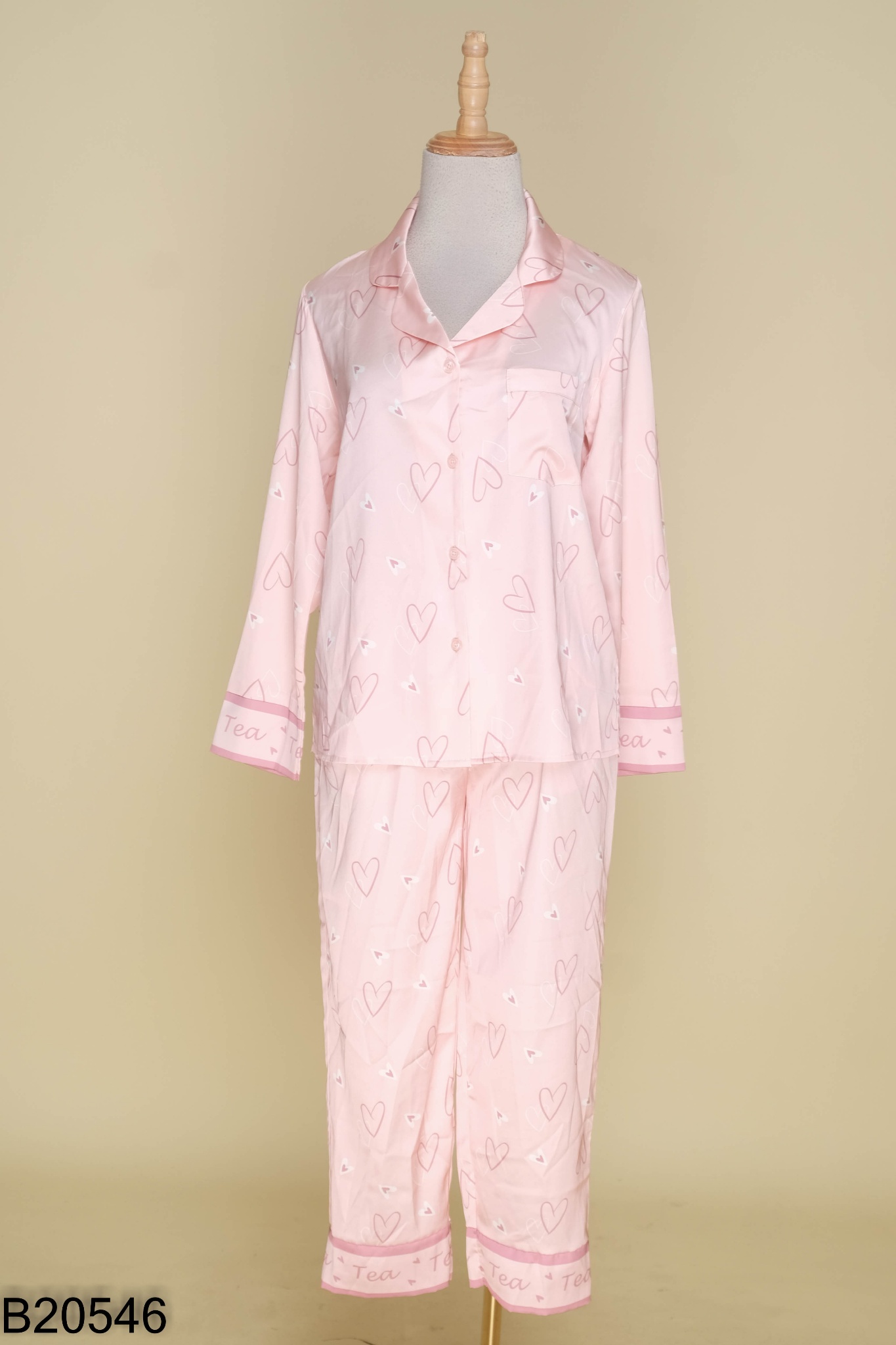 NEWTAG SET pijama hồng áo + quần